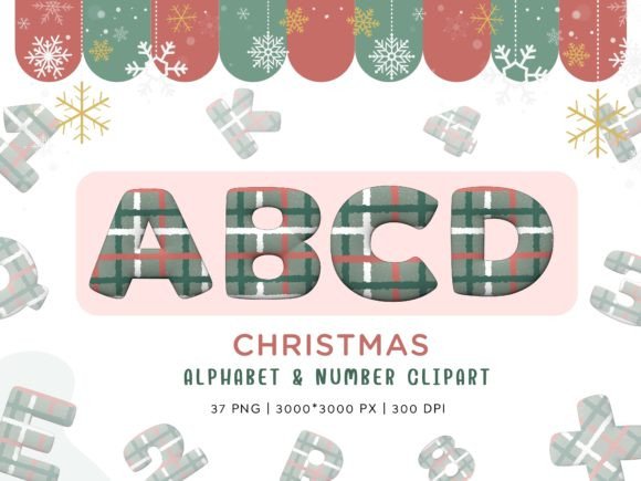 Christmas Alphabet Letter and Number for Holiday Illustrations