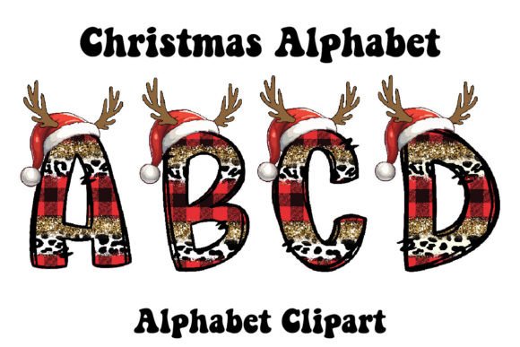 Christmas Alphabet Santa Hat Reindeer Illustrations Review