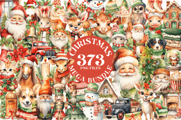 Christmas Clipart Bundle Watercolor
