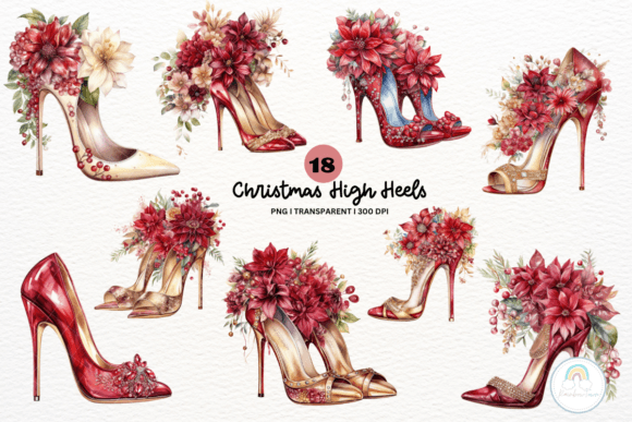 Christmas High Heels Fashion Shoes: Premium Illustrations for Brand Growth