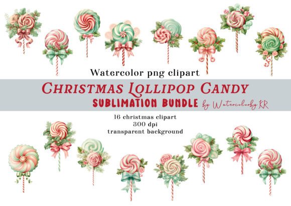 Christmas Lollipop Candy Bundle: Festive Illustrations for Local Brands