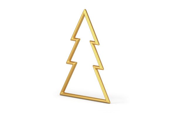 Christmas Tree Minimalist 3d Icon for Illustrations