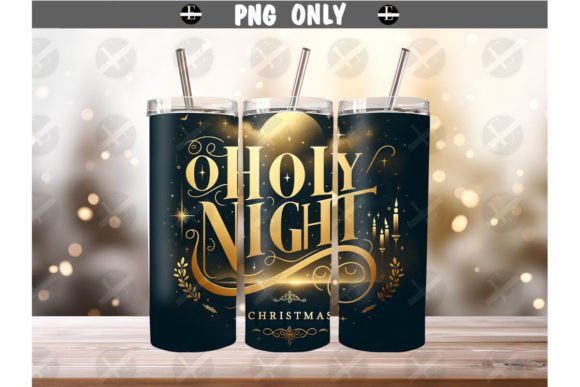 Christmas Tumbler Wraps - O Holy Night: Festive Illustrations for Local Brands