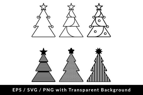Monochrome Christmas Tree Icon Set SVG Review