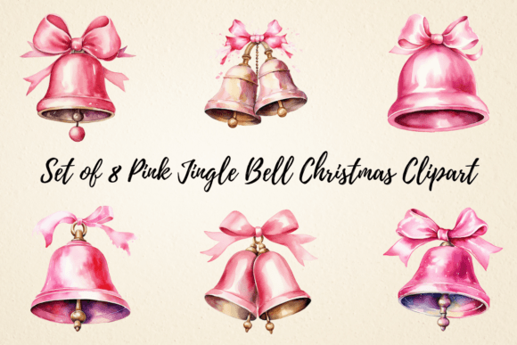 Pink Jingle Bell Christmas PNG Clipart for Brand Illustrations