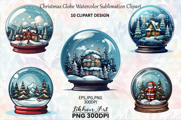 Review: 10 Christmas Globe Sublimation Clipart for Embroidery