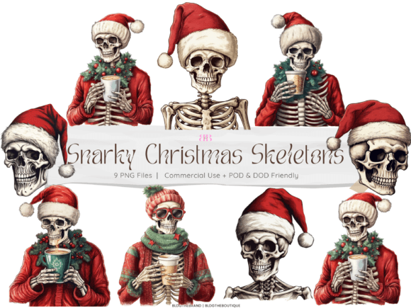 Santa Hat Skeleton Christmas Coffee PNGs Review for Sellers