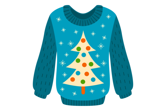 Ugly Christmas Sweater with Pine Tree Co Illustrations Review
