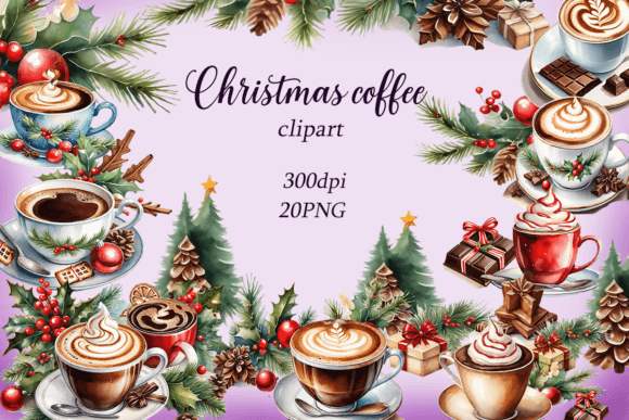 Watercolor Christmas Coffee Clipart Embroidery Review