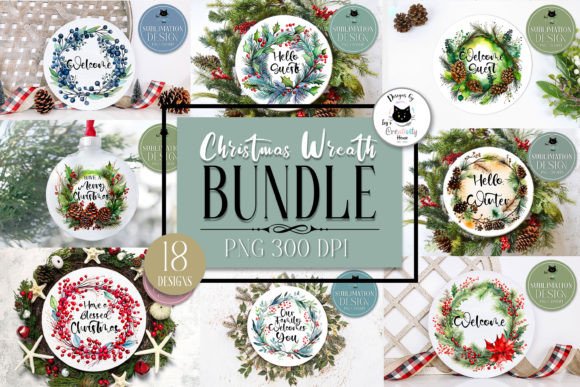 Watercolor Christmas Wreath Bundle: Seasonal Illustrations for Publishers